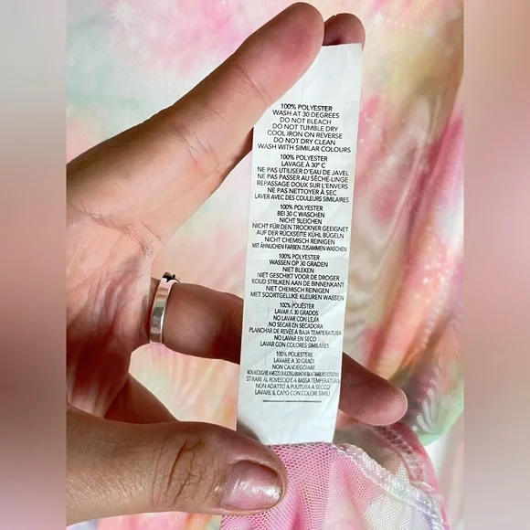 BooHoo Cosmic Tie Dye Mesh Top - Size 14 - Picture 6 of 9